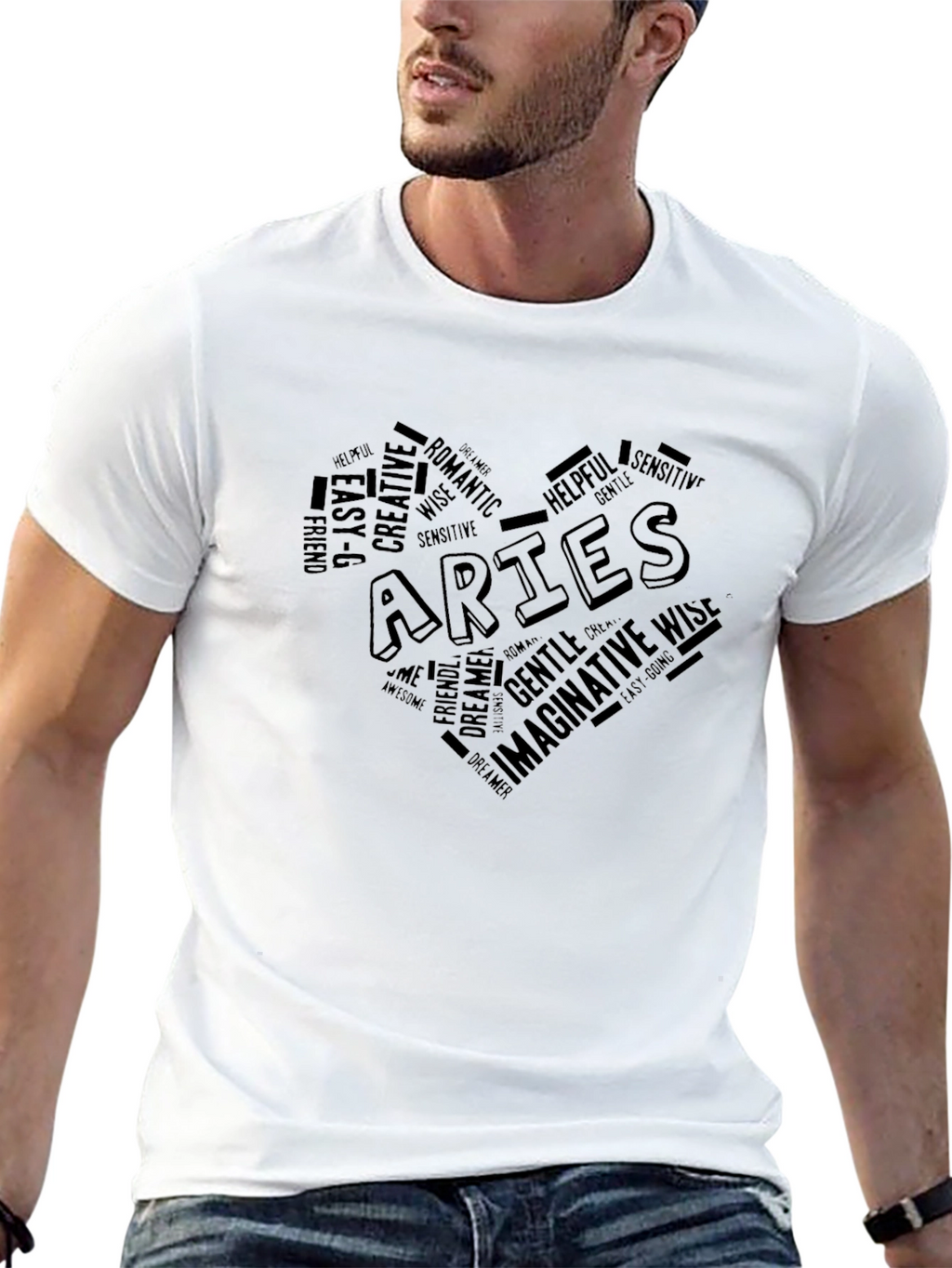 Aries Zodiac Word Art T-Shirt