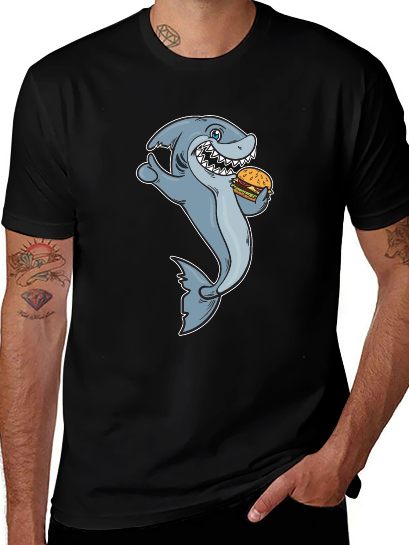 Shark Burger Graphic T-Shirt - Mens