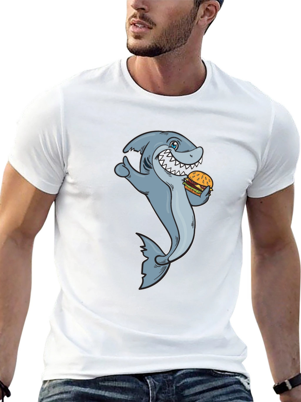Shark Burger Graphic T-Shirt - Mens