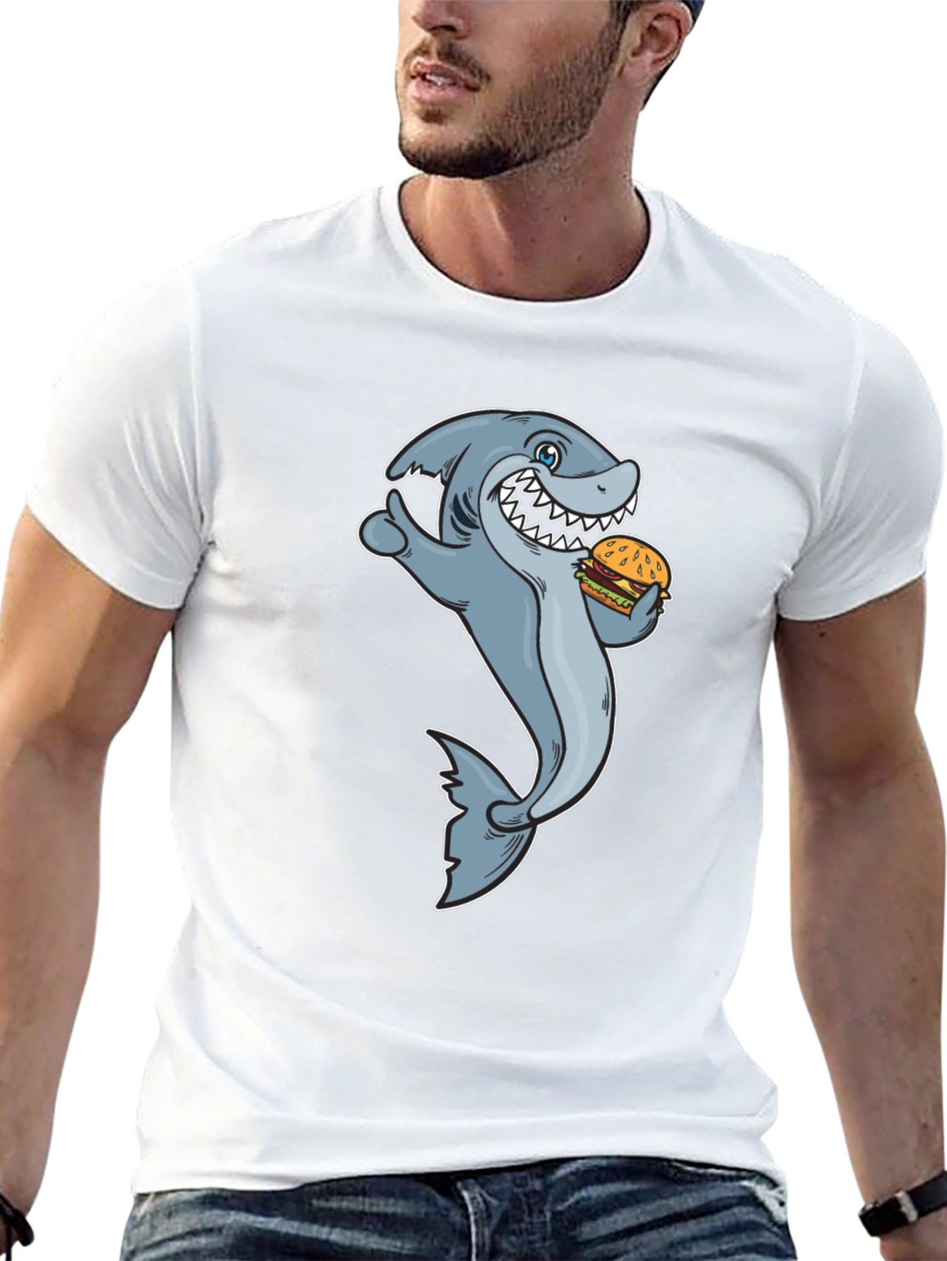 Shark Burger Graphic T-Shirt - Mens