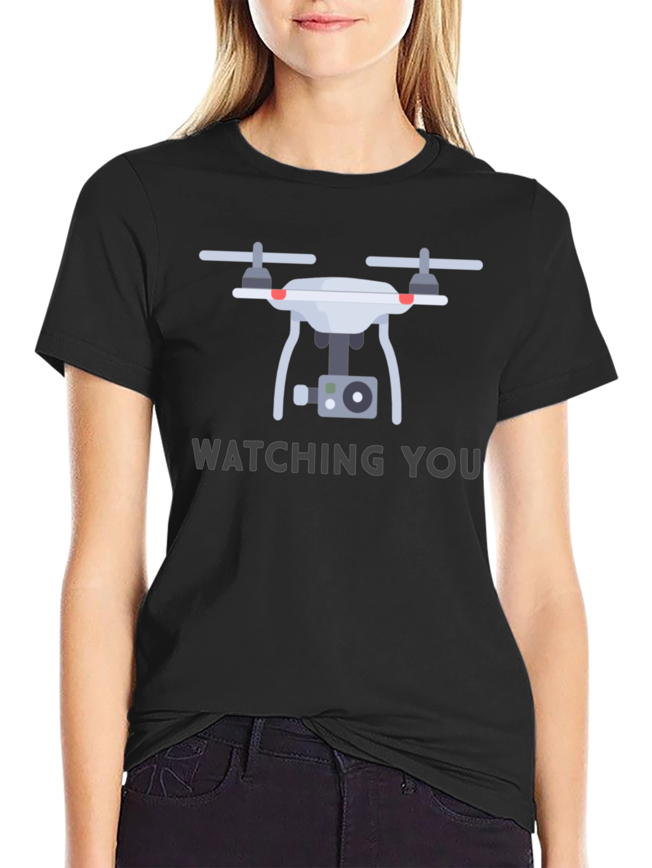 Watching You Drone T-Shirt - Graphic Print