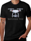 Watching You Drone T-Shirt - Graphic Print