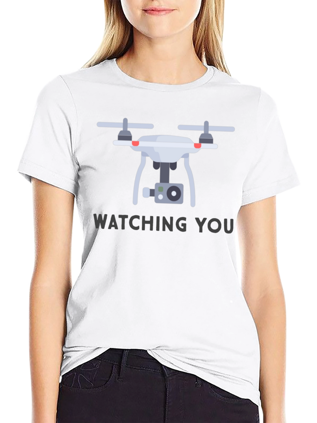 Watching You Drone T-Shirt - Graphic Print