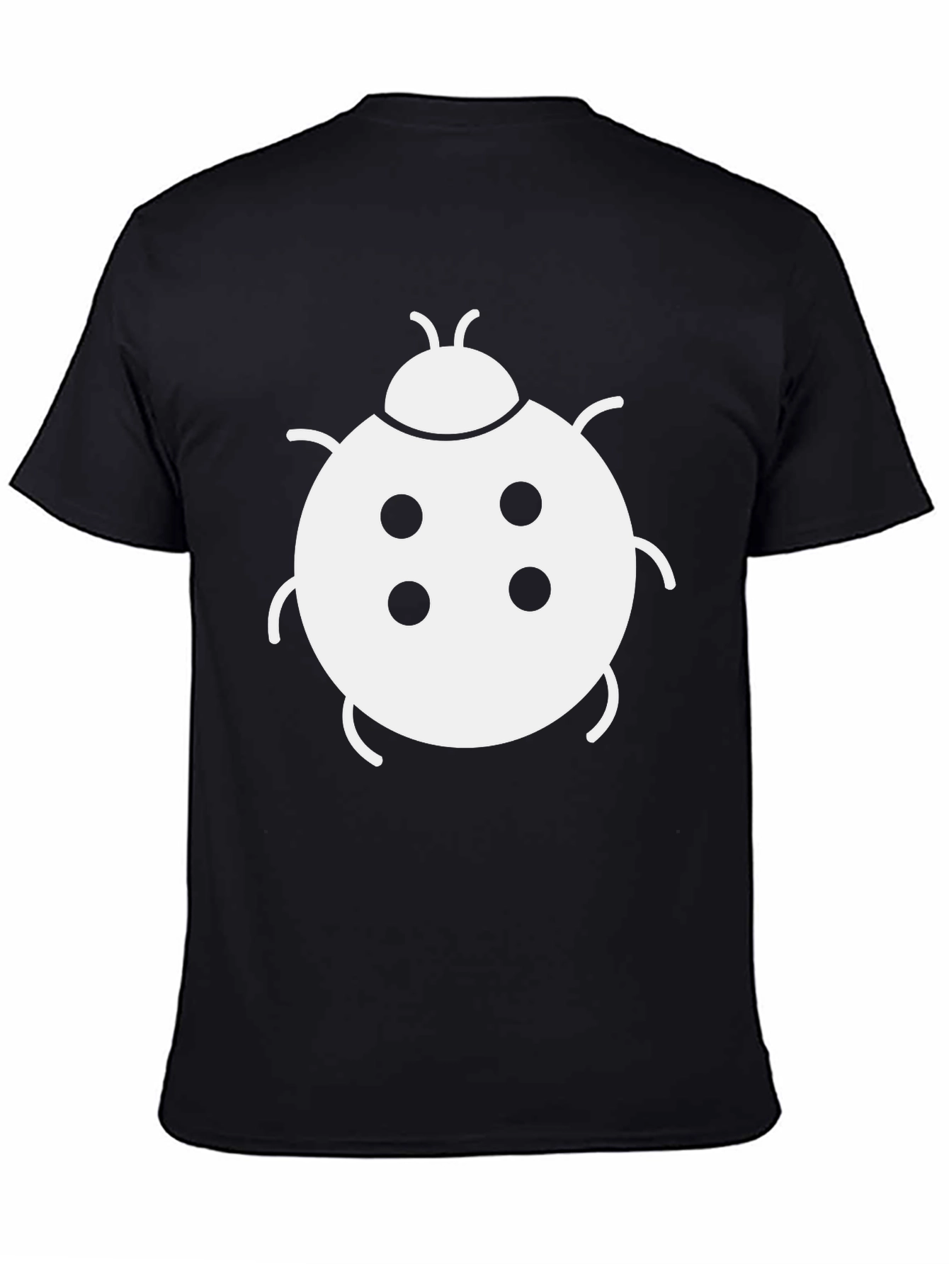 Ladybug Graphic Tee - Black Cotton Casual Shirt