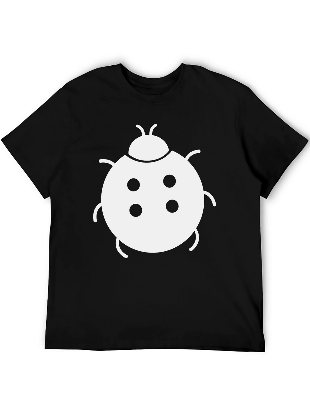Ladybug Graphic Tee - Black Cotton Casual Shirt