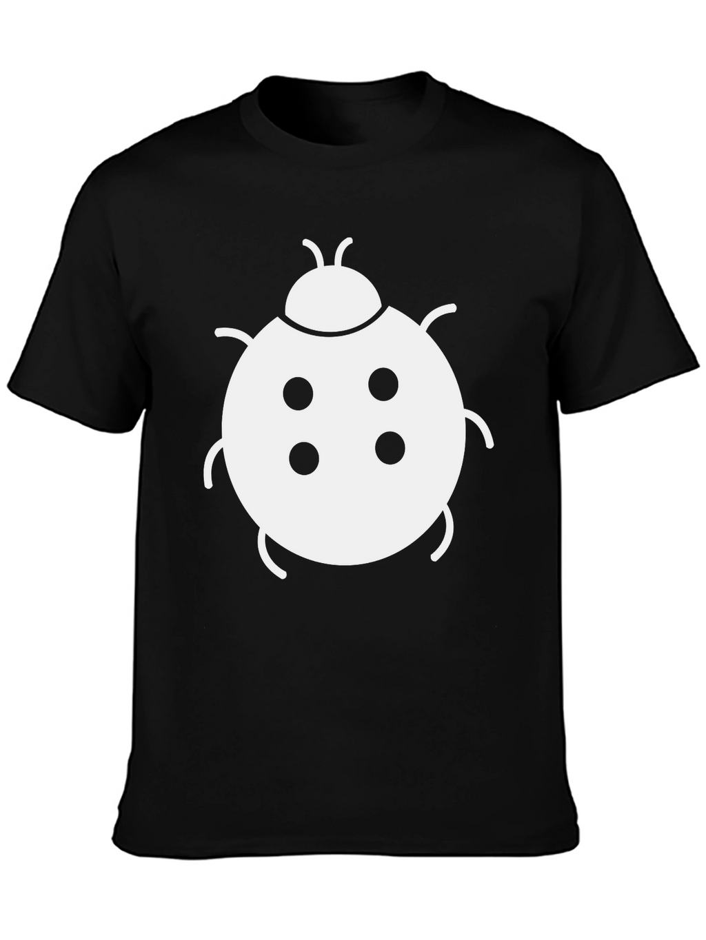 Ladybug Graphic Tee - Black Cotton Casual Shirt