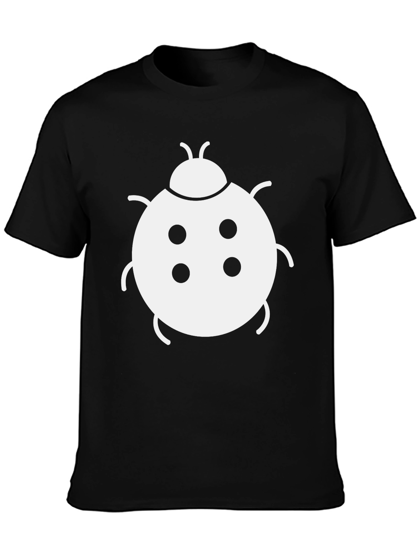 Ladybug Graphic Tee - Black Cotton Casual Shirt