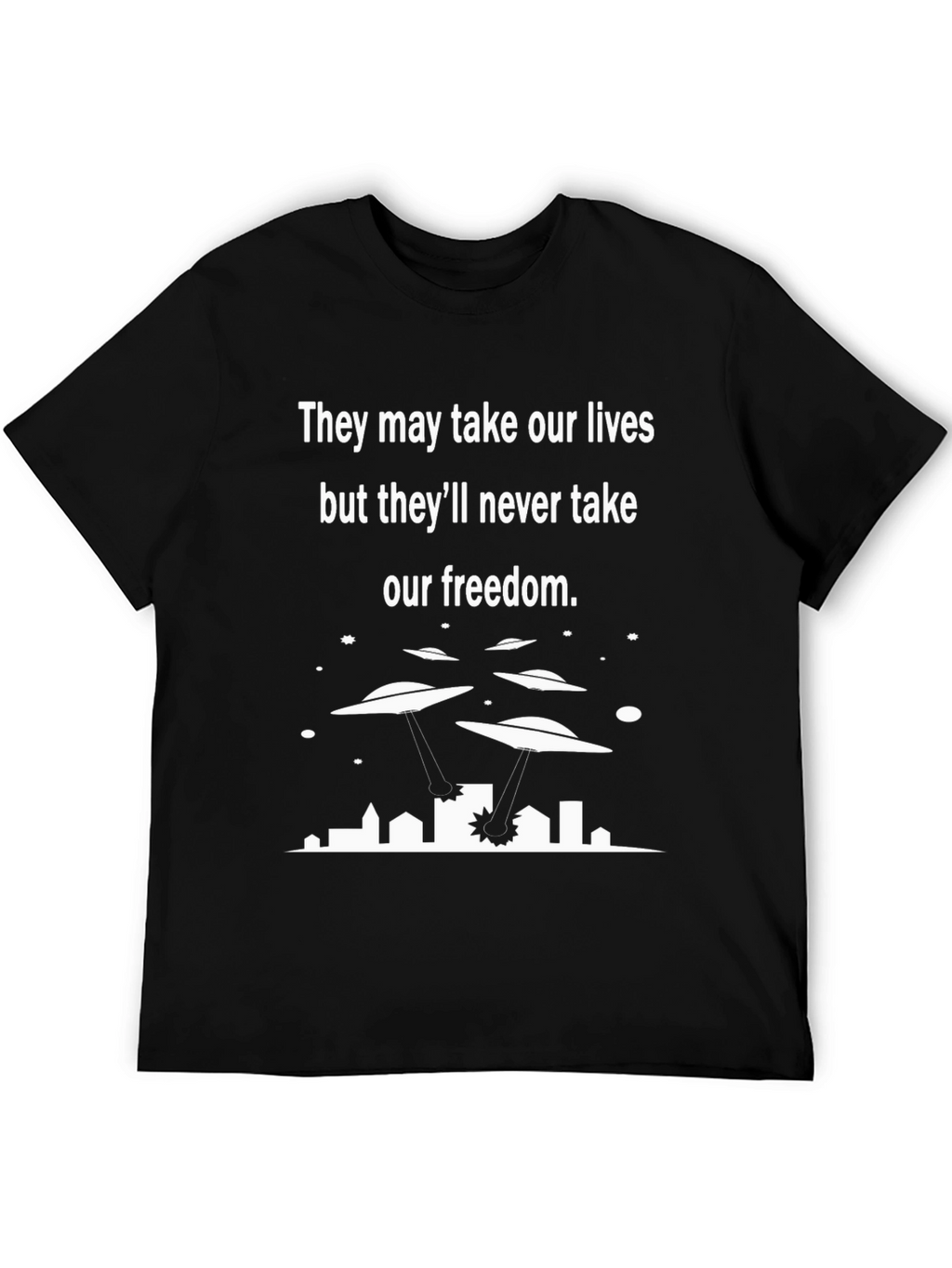 Sci-Fi Graphic T-Shirt - Alien Invasion Freedom Tee