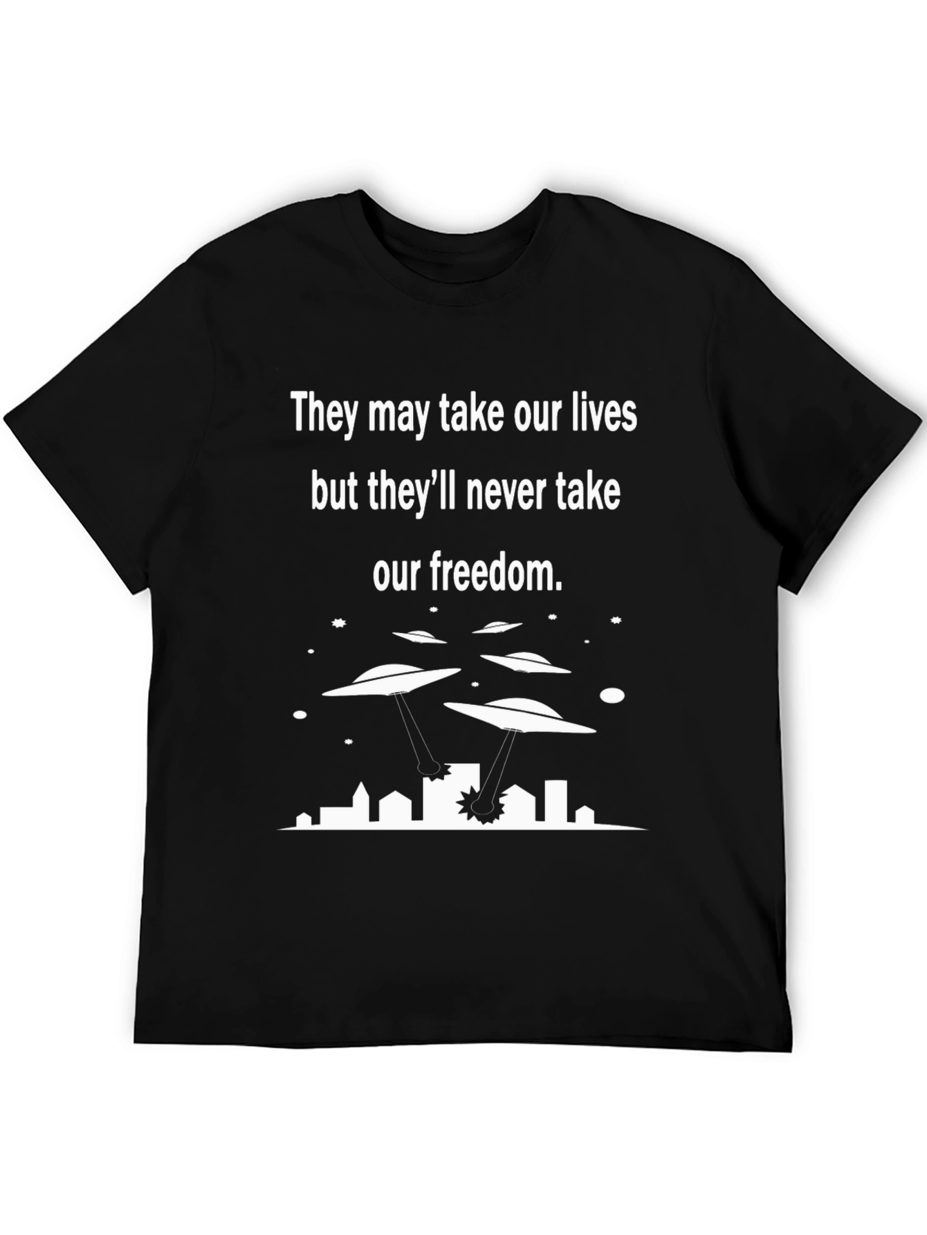 Sci-Fi Graphic T-Shirt - Alien Invasion Freedom Tee