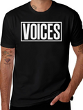 Voices Graphic Tee - Black Casual T-Shirt
