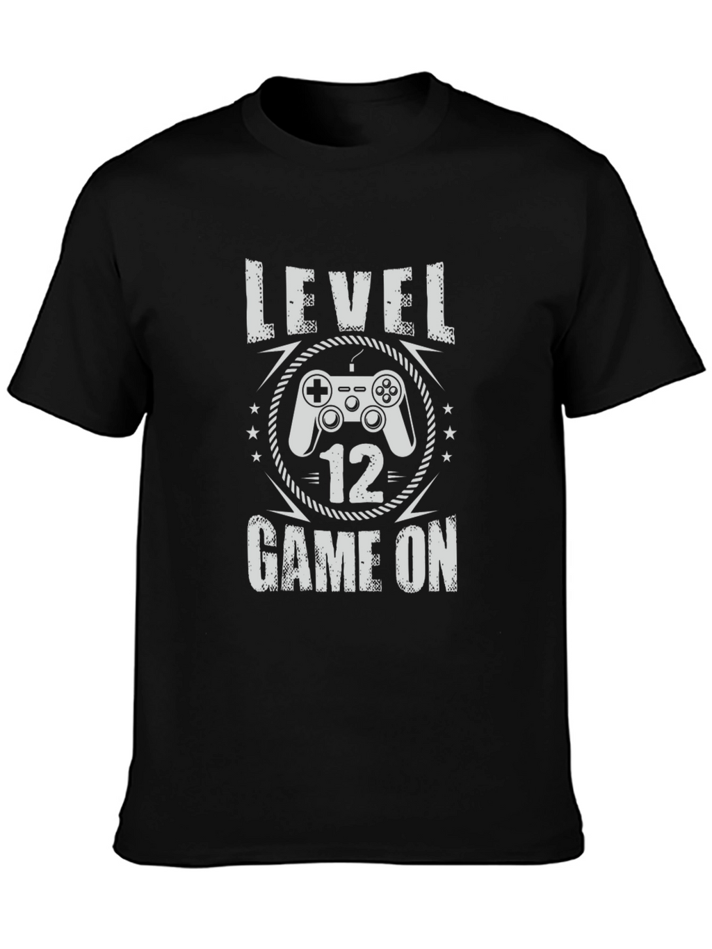 Level 12 Game On Black Graphic Tee