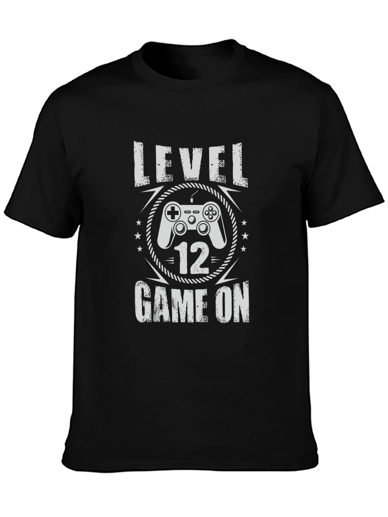Level 12 Game On Black Graphic Tee
