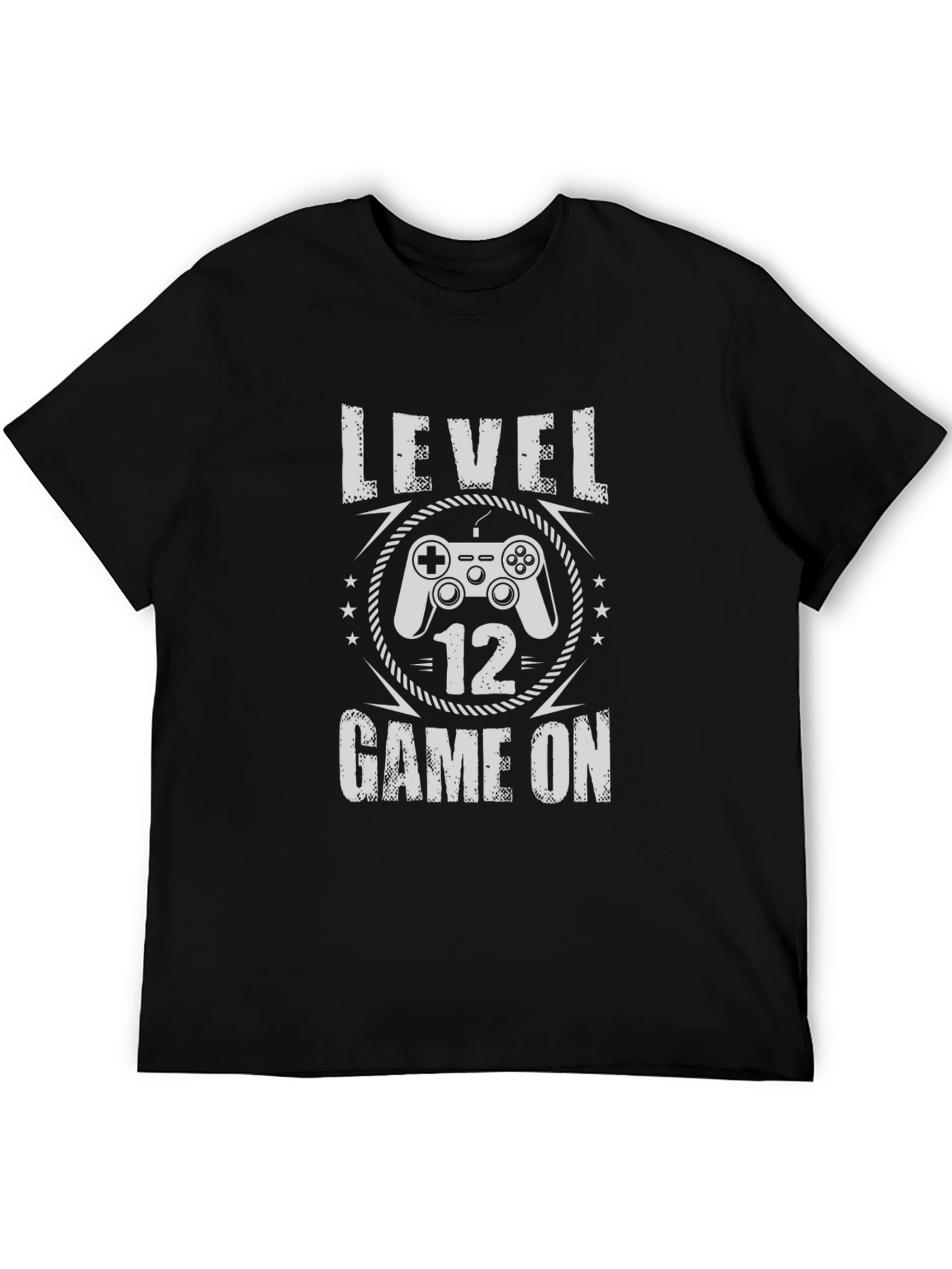 Level 12 Game On Black Graphic Tee