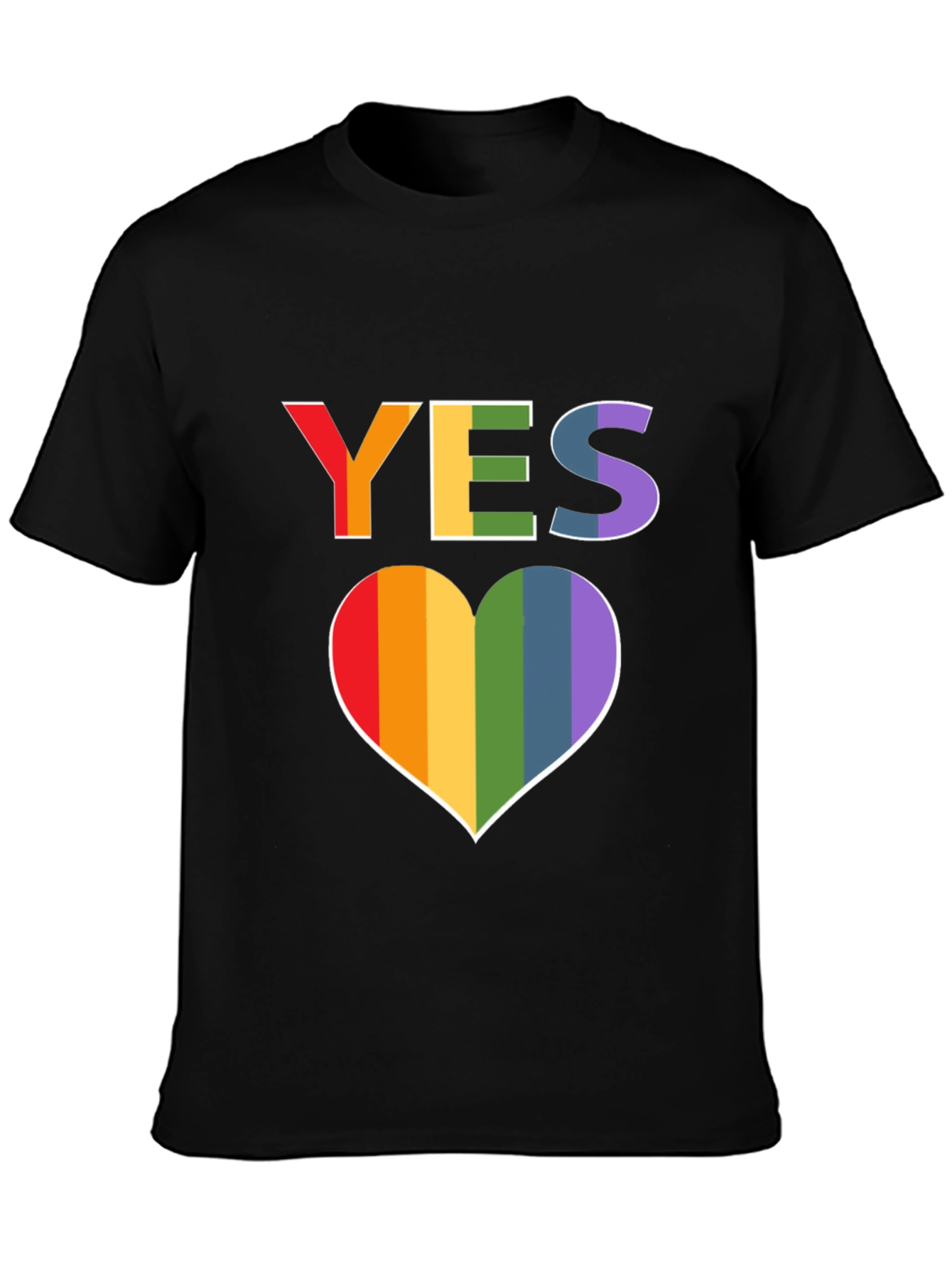 Pride YES Heart T-Shirt - LGBTQ+ Rainbow Love Tee