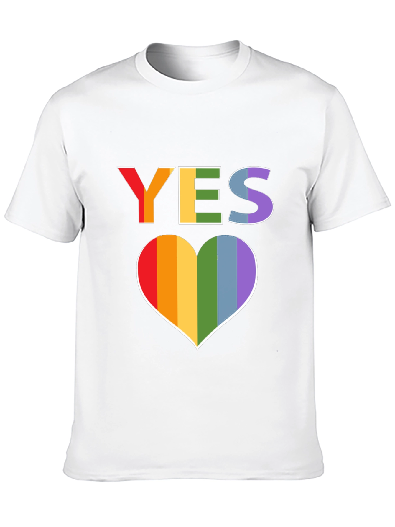 Pride YES Heart T-Shirt - LGBTQ+ Rainbow Love Tee