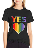 Pride YES Heart T-Shirt - LGBTQ+ Rainbow Love Tee
