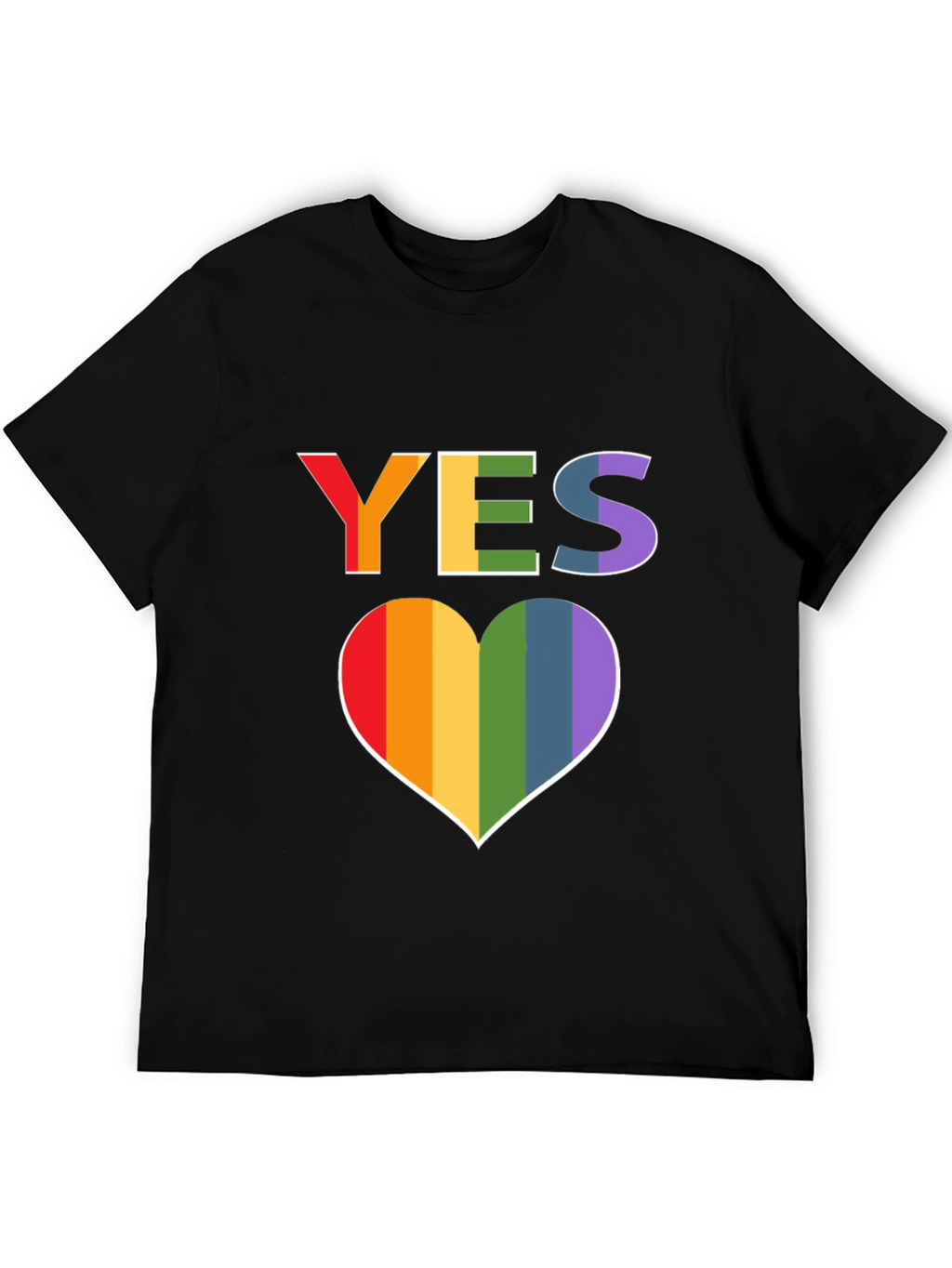Pride YES Heart T-Shirt - LGBTQ+ Rainbow Love Tee
