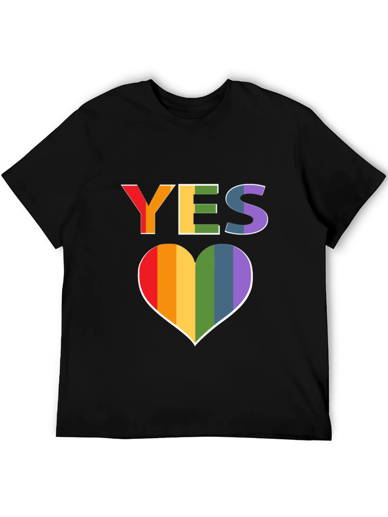 Pride YES Heart T-Shirt - LGBTQ+ Rainbow Love Tee