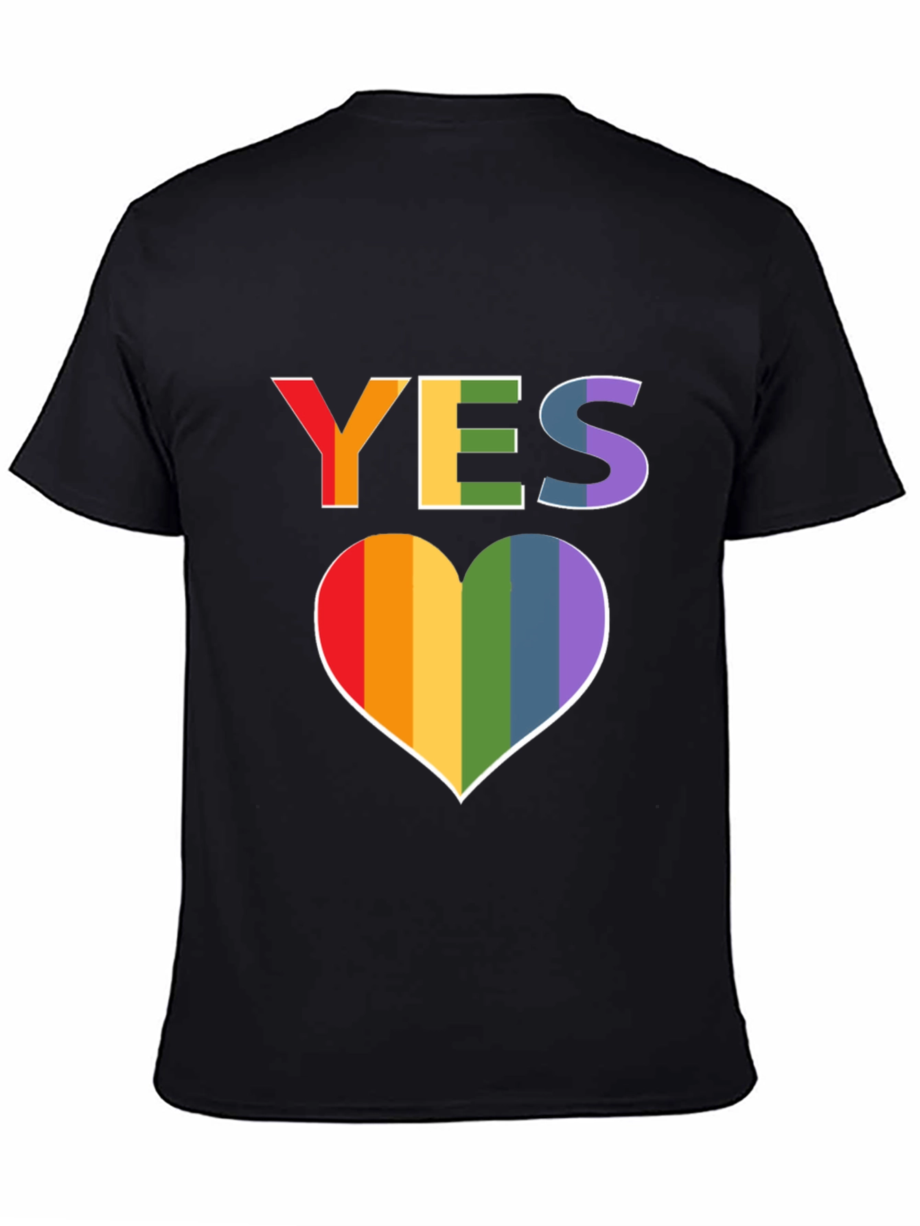 Pride YES Heart T-Shirt - LGBTQ+ Rainbow Love Tee