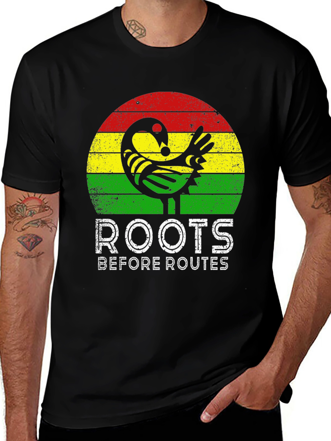 Roots Before Routes Adinkra Symbol Tee