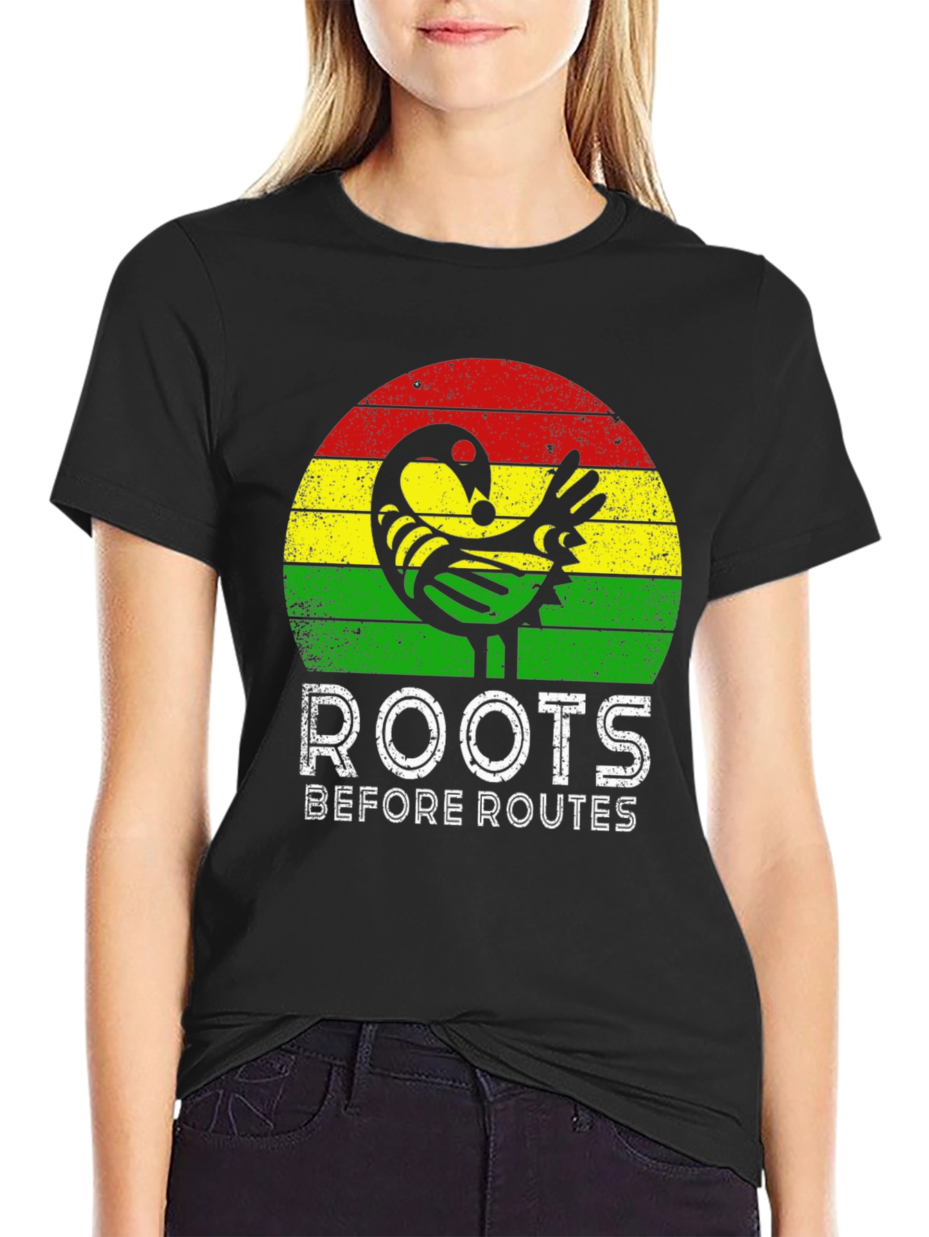 Roots Before Routes Adinkra Symbol Tee