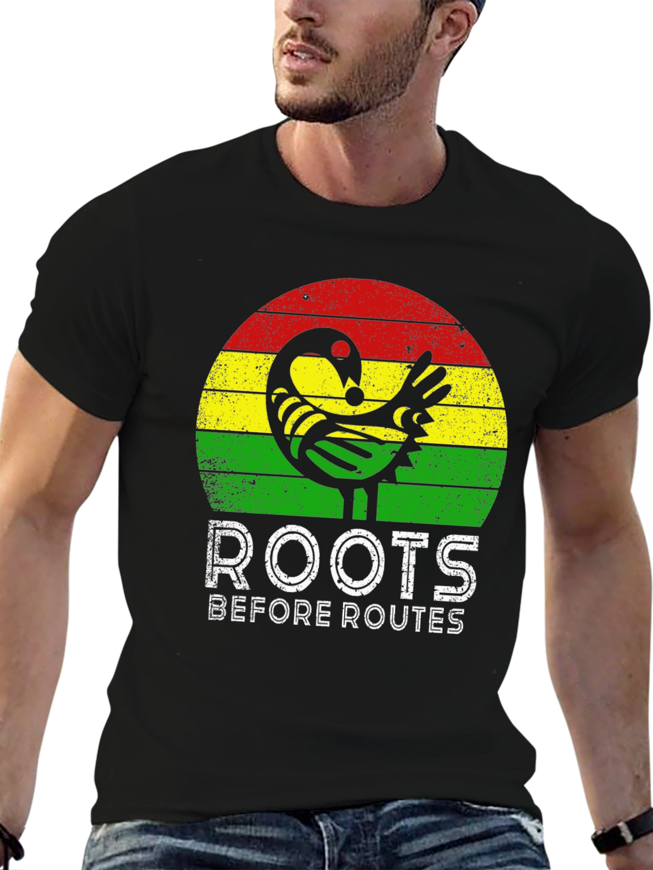 Roots Before Routes Adinkra Symbol Tee