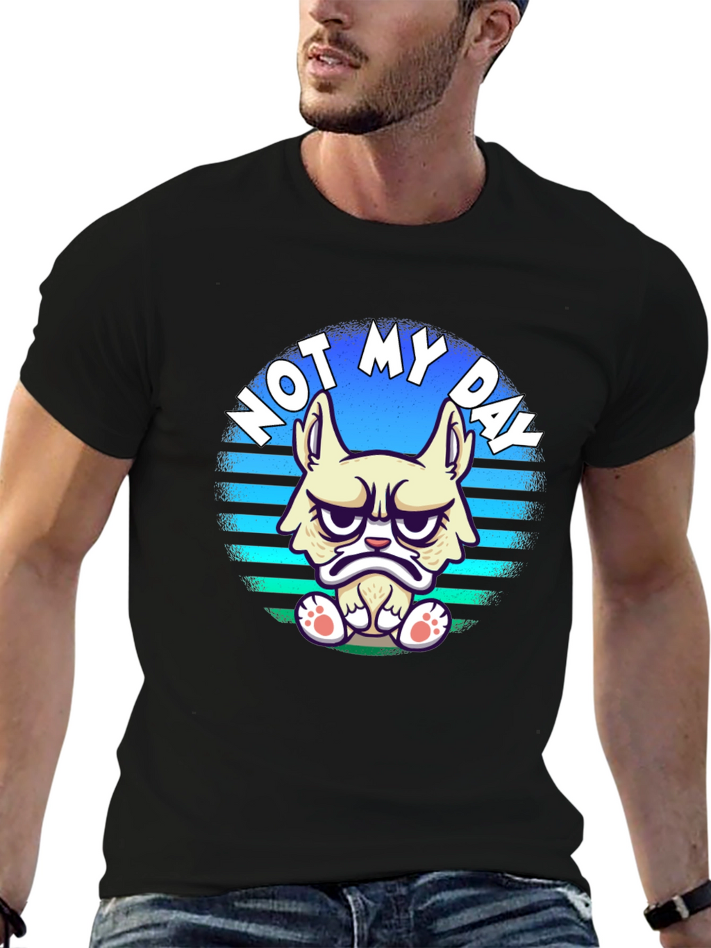 Grumpy Cat T-Shirt - Not My Day Black Tee