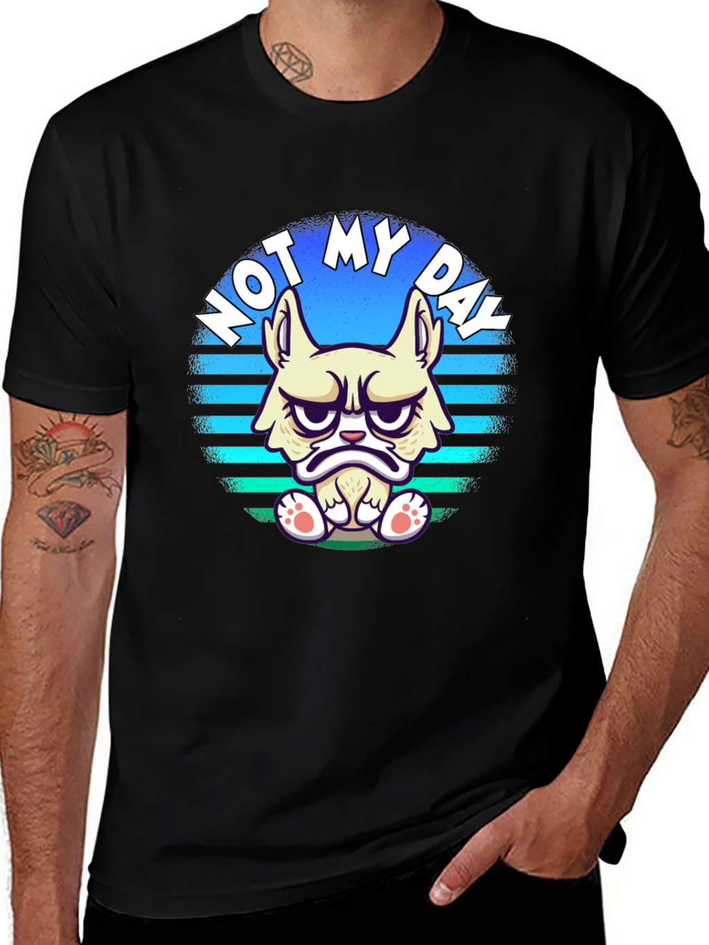 Grumpy Cat T-Shirt - Not My Day Black Tee