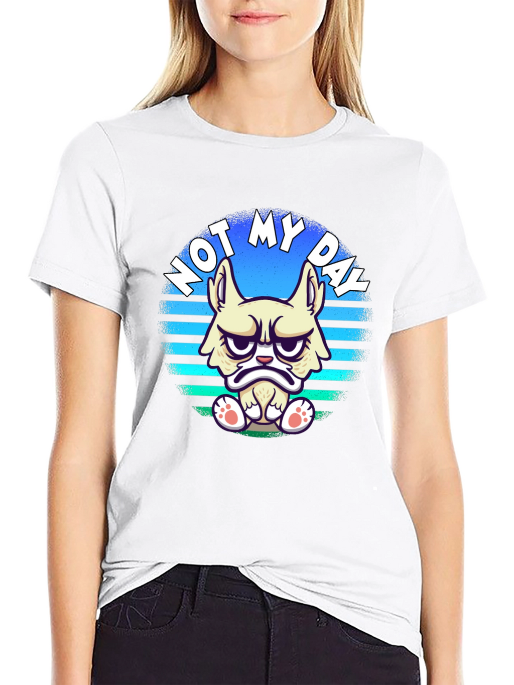 Grumpy Cat T-Shirt - Not My Day Black Tee