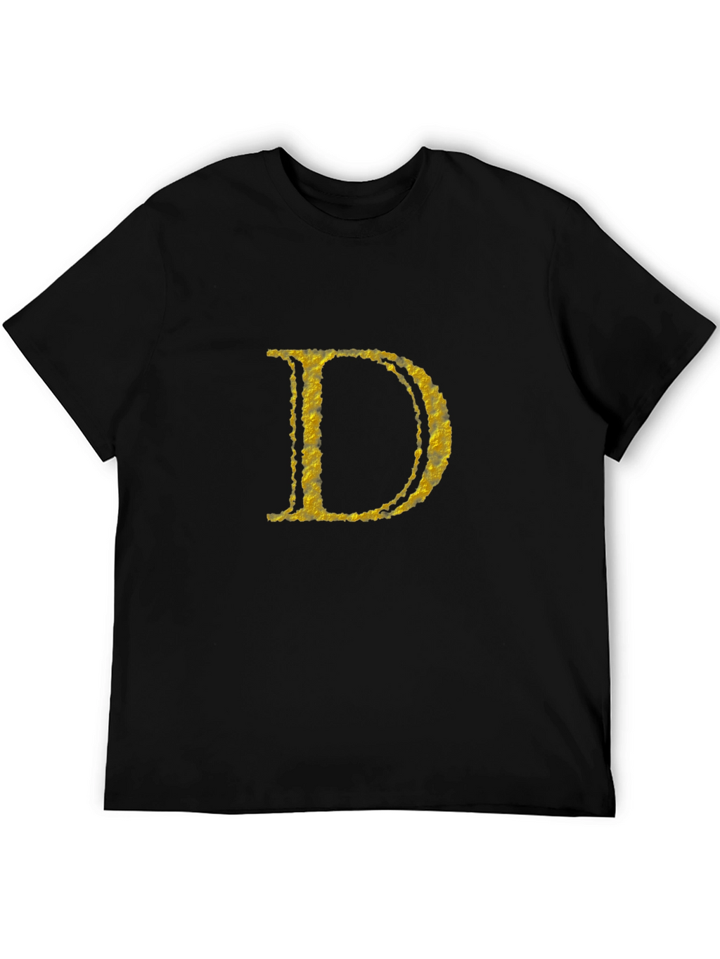 Gold Initial D Black T-Shirt