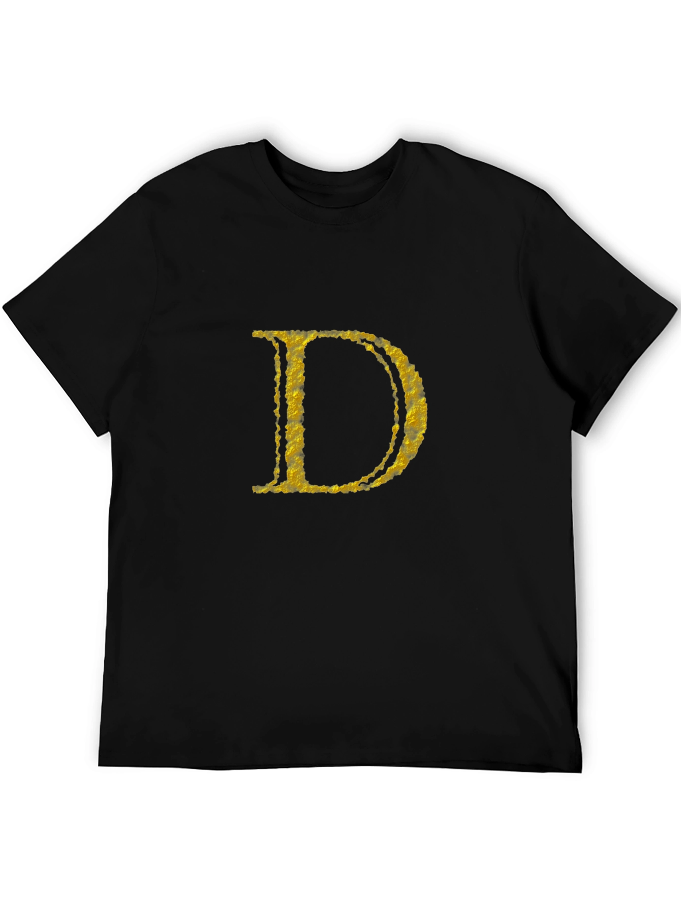 Gold Initial D Black T-Shirt