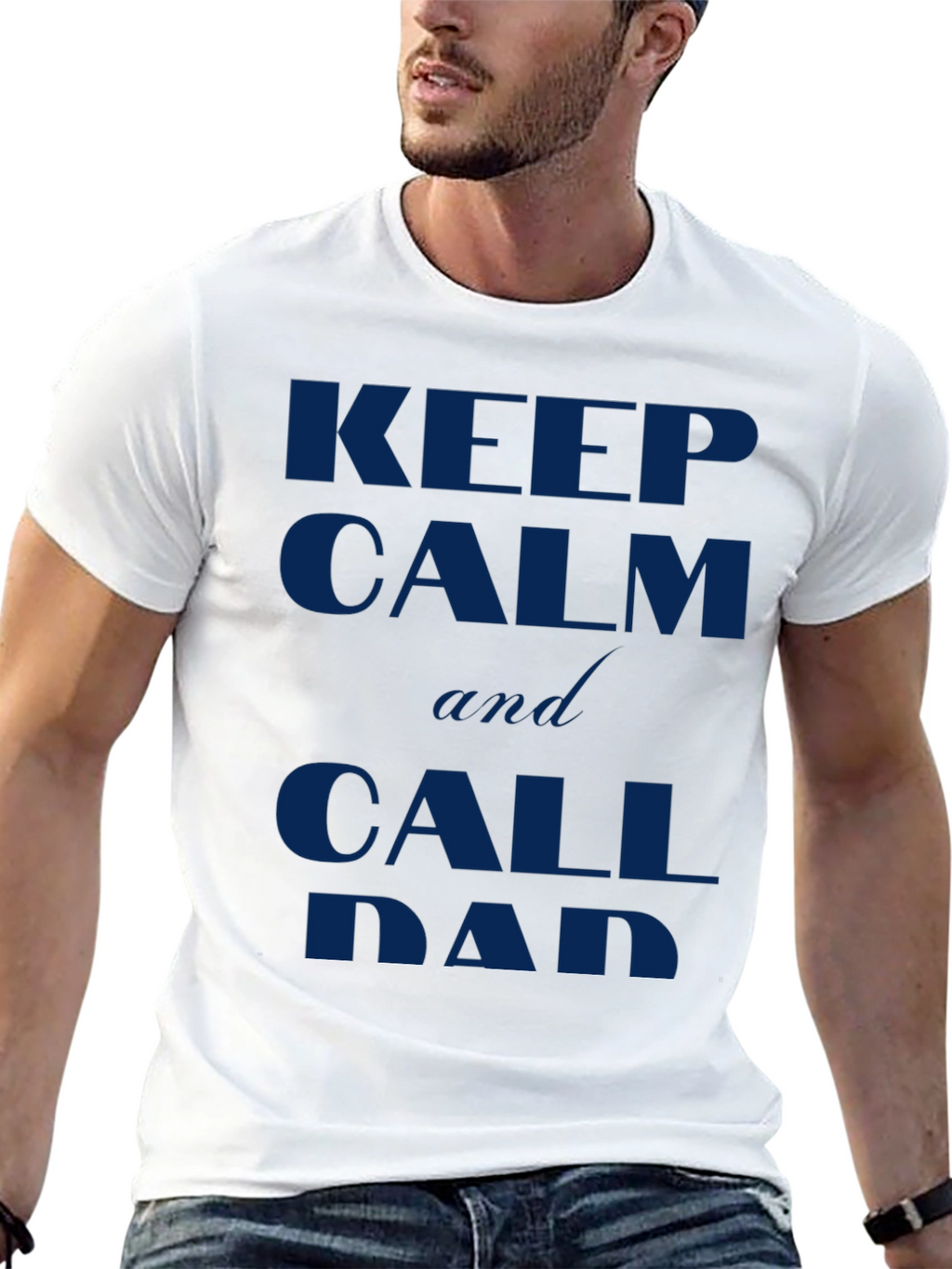 Keep Calm and Call Dad Black T-Shirt