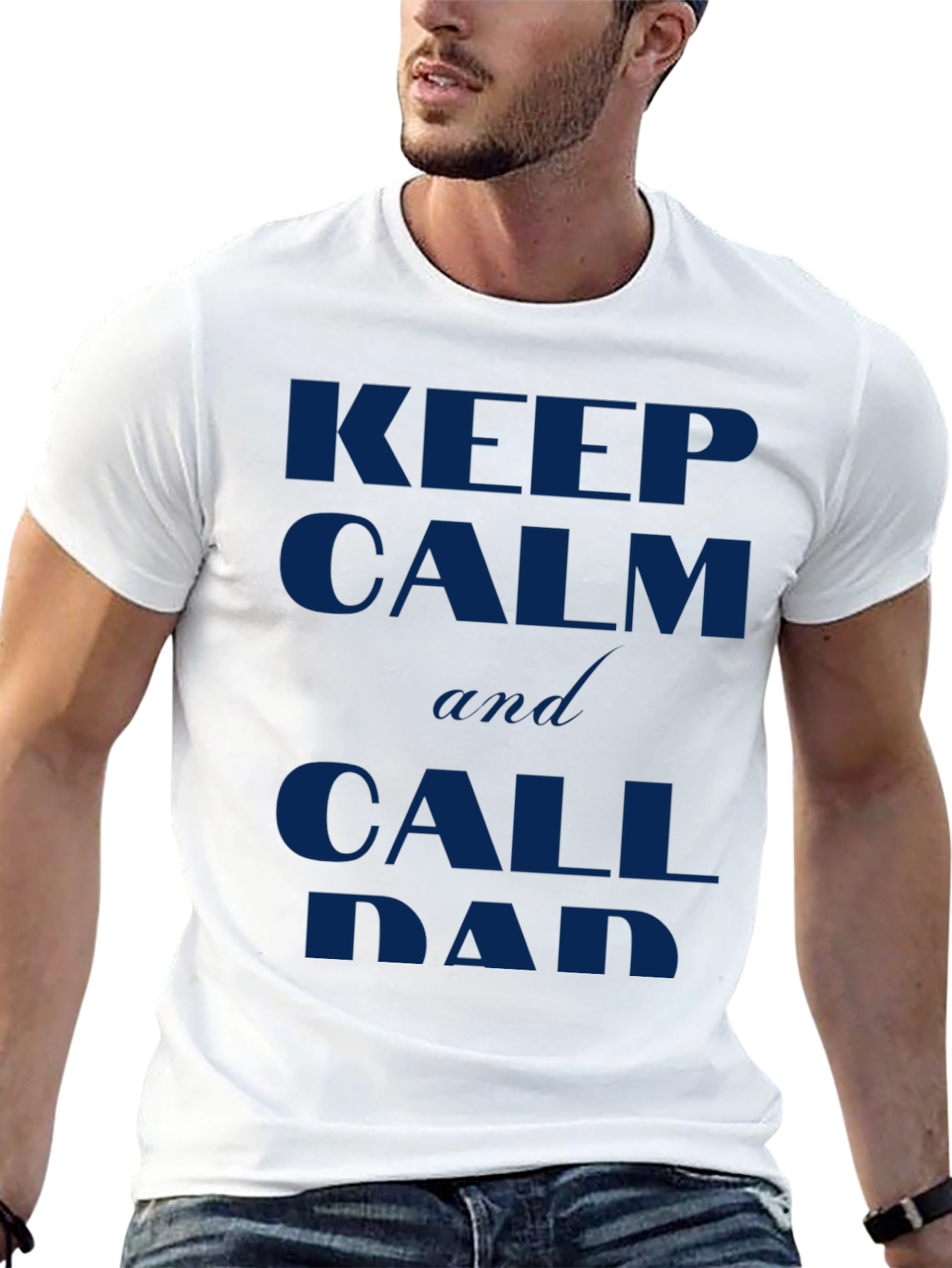 Keep Calm and Call Dad Black T-Shirt