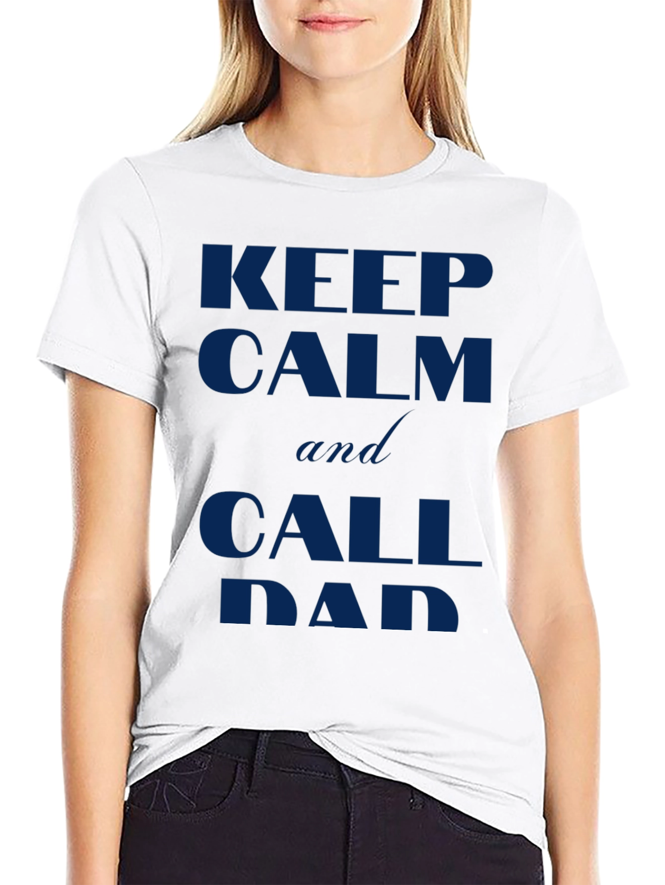 Keep Calm and Call Dad Black T-Shirt