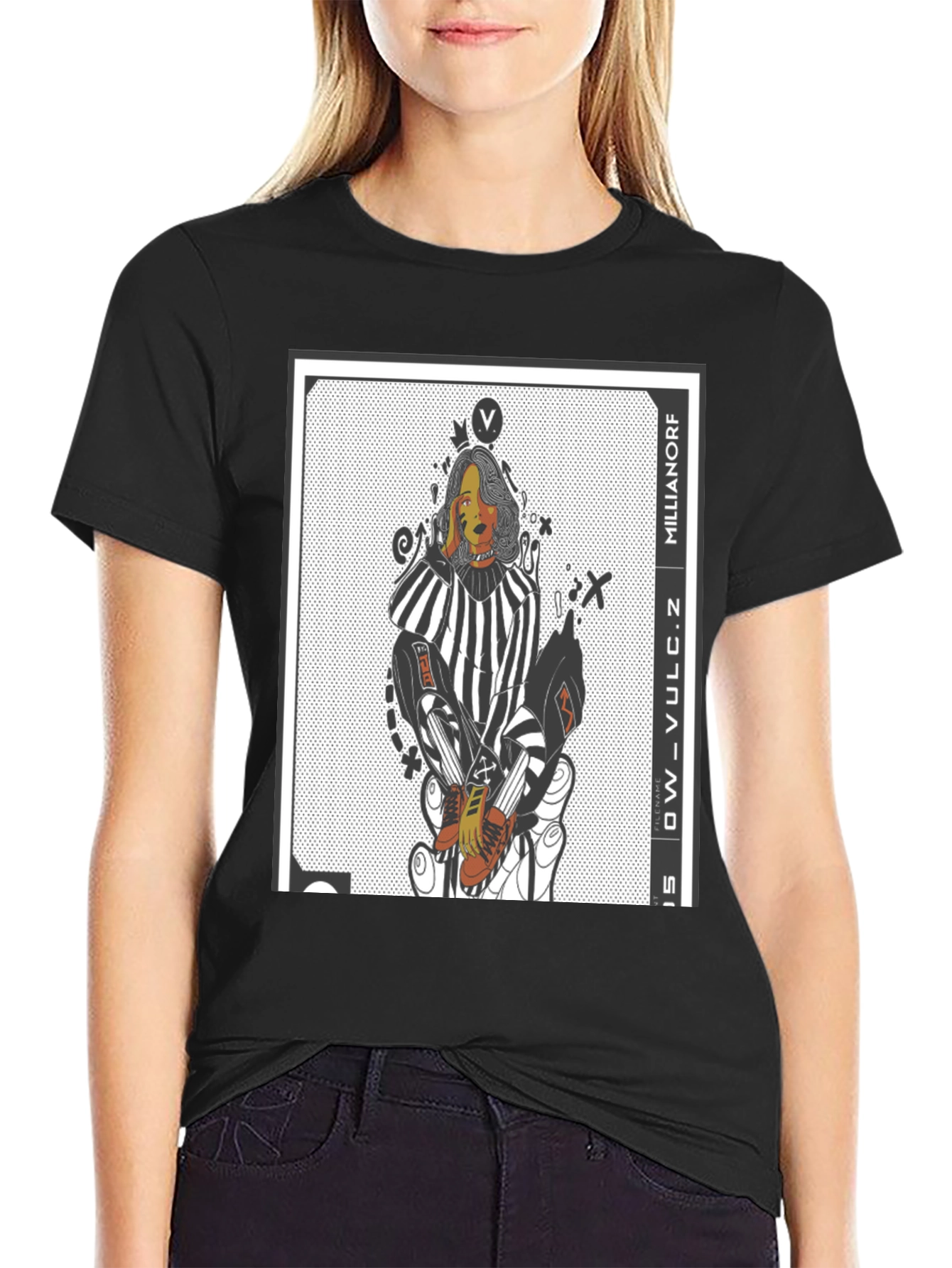 Edgy Graphic Print Tee - Millianorf Vulc Design
