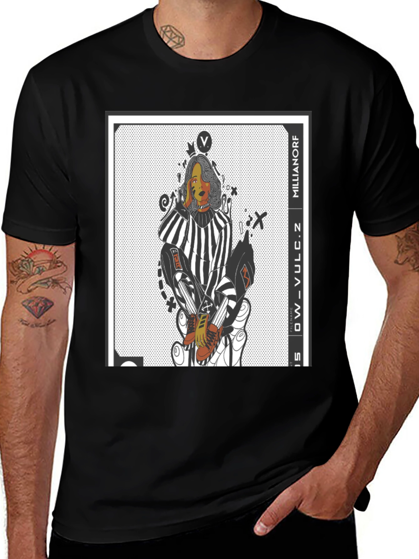 Edgy Graphic Print Tee - Millianorf Vulc Design