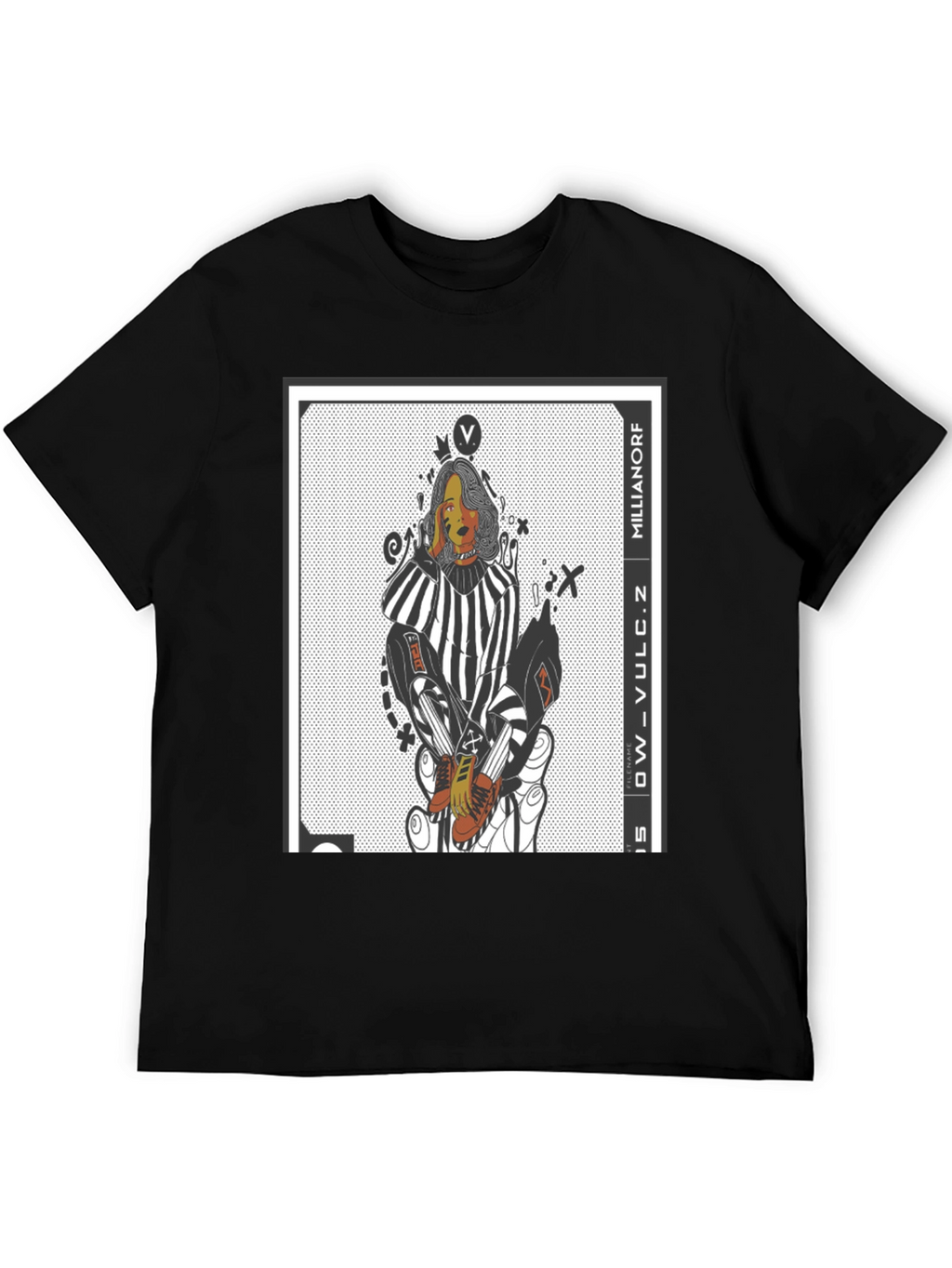 Edgy Graphic Print Tee - Millianorf Vulc Design