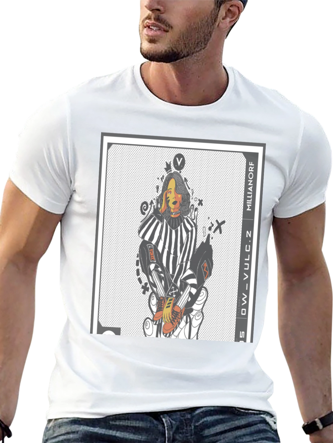 Edgy Graphic Print Tee - Millianorf Vulc Design