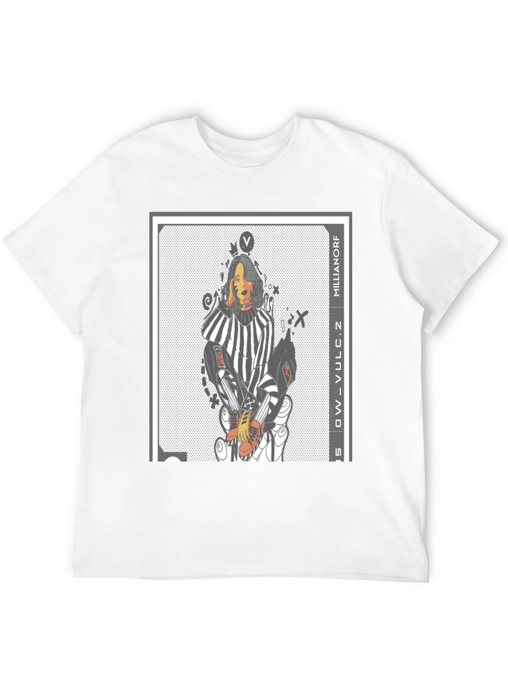 Edgy Graphic Print Tee - Millianorf Vulc Design