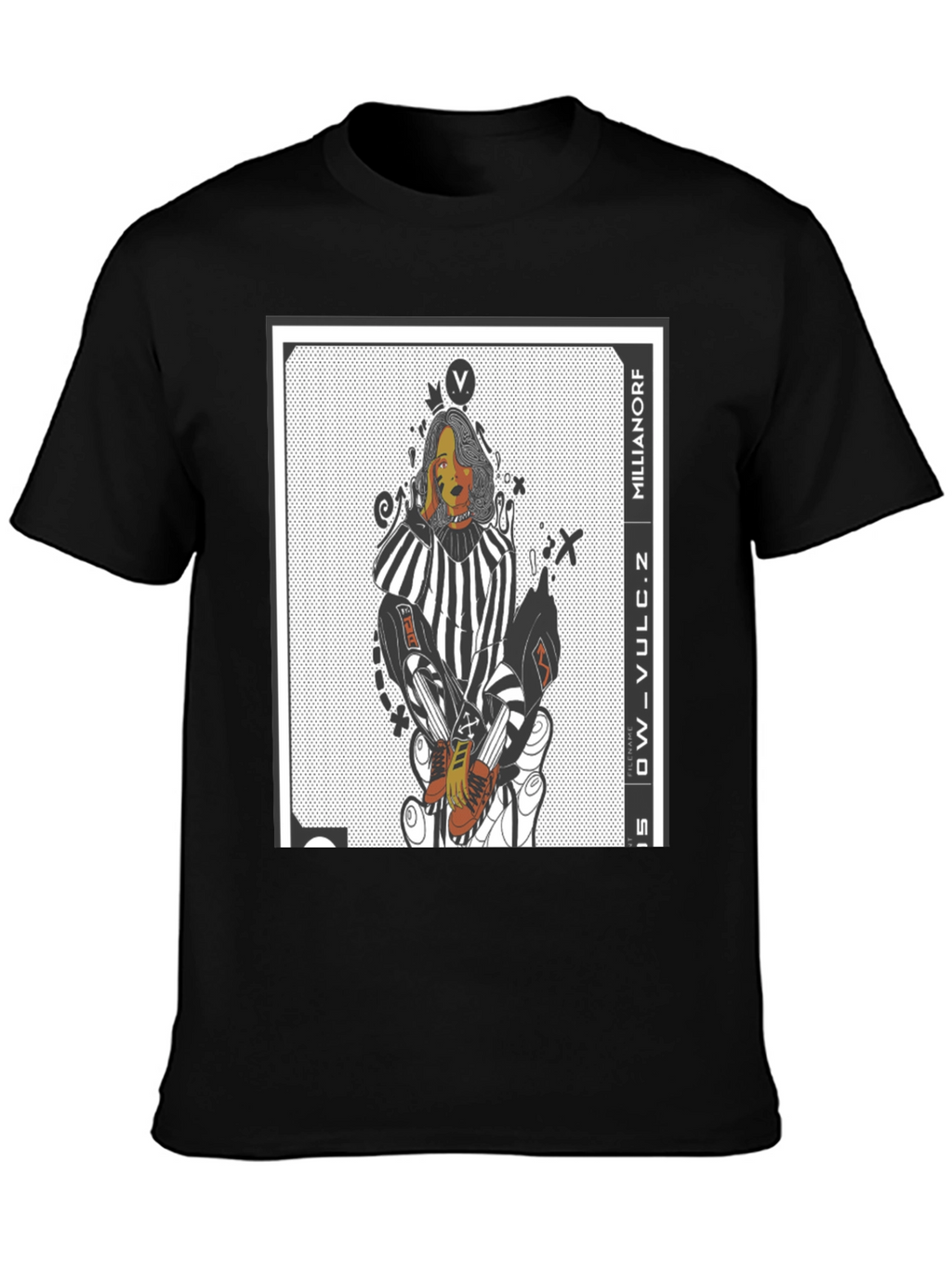 Edgy Graphic Print Tee - Millianorf Vulc Design