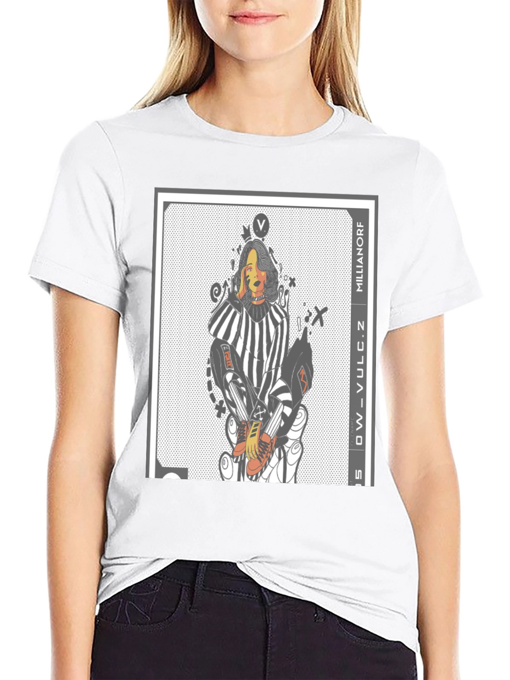 Edgy Graphic Print Tee - Millianorf Vulc Design