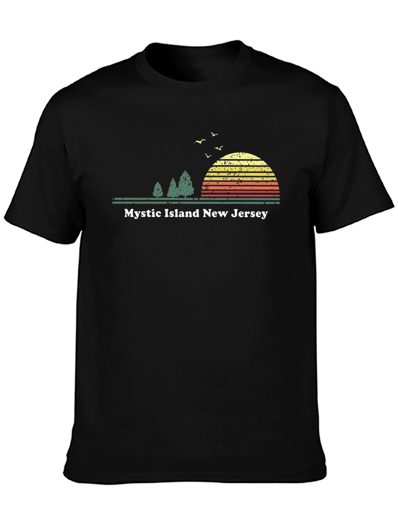 Mystic Island NJ T-Shirt Sunset Graphic Tee