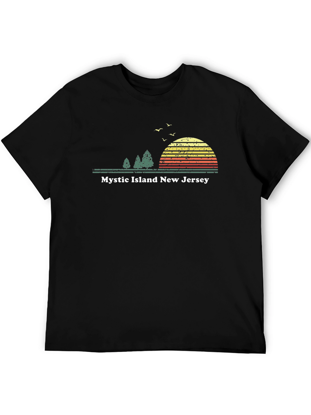 Mystic Island NJ T-Shirt Sunset Graphic Tee