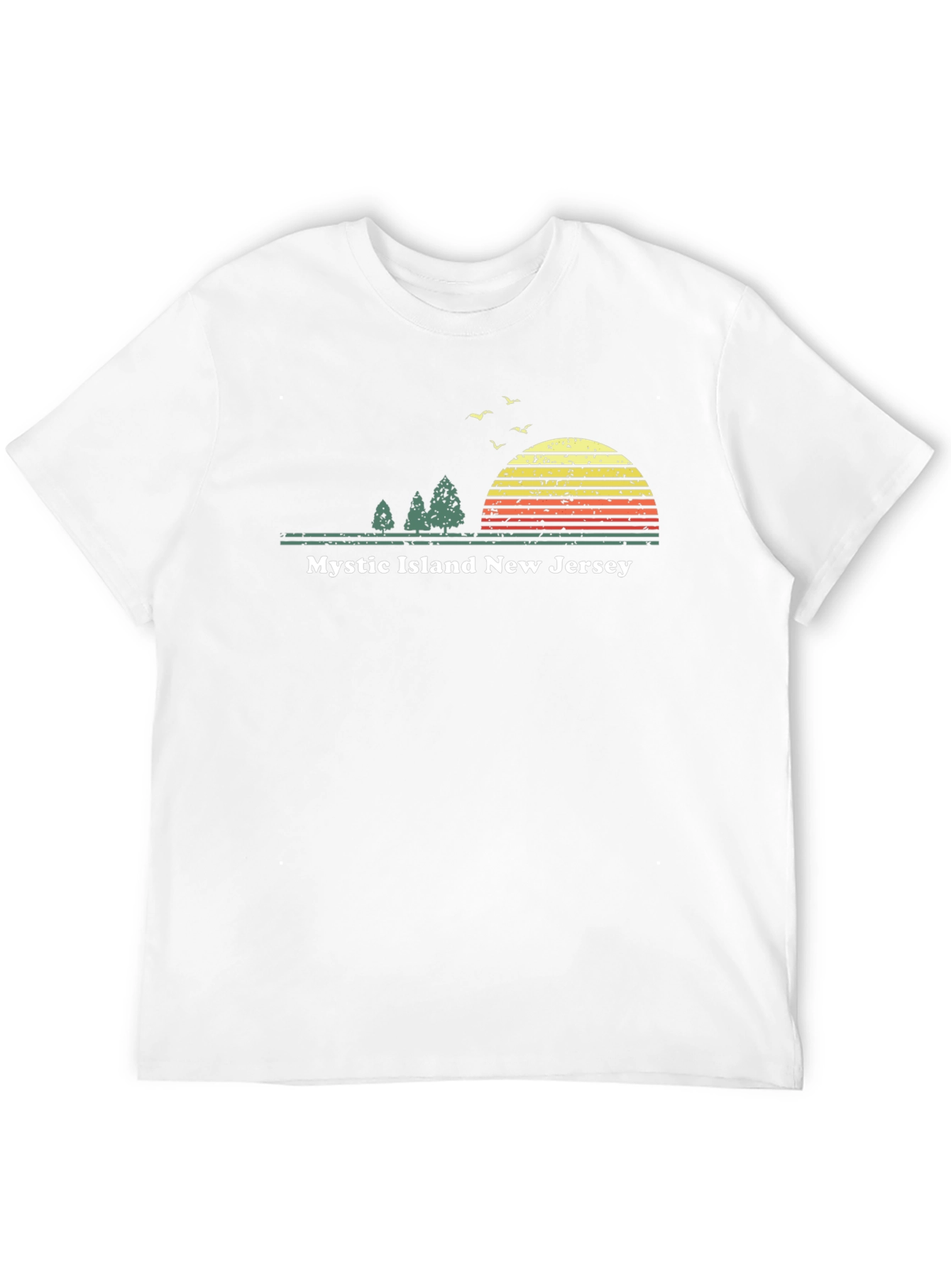 Mystic Island NJ T-Shirt Sunset Graphic Tee