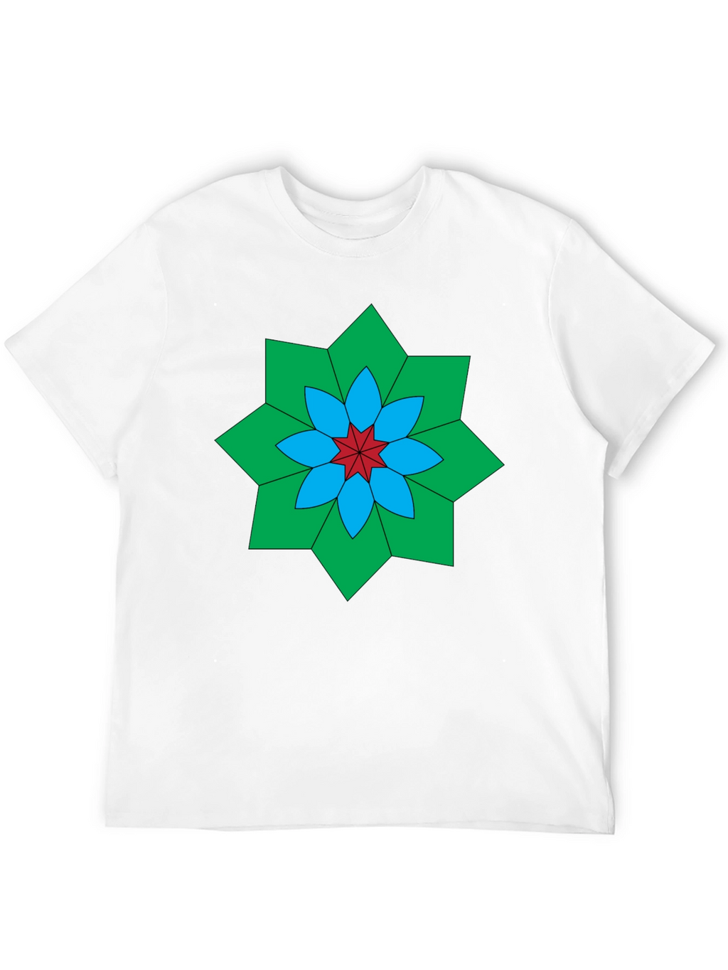 Geometric Floral Black T-Shirt