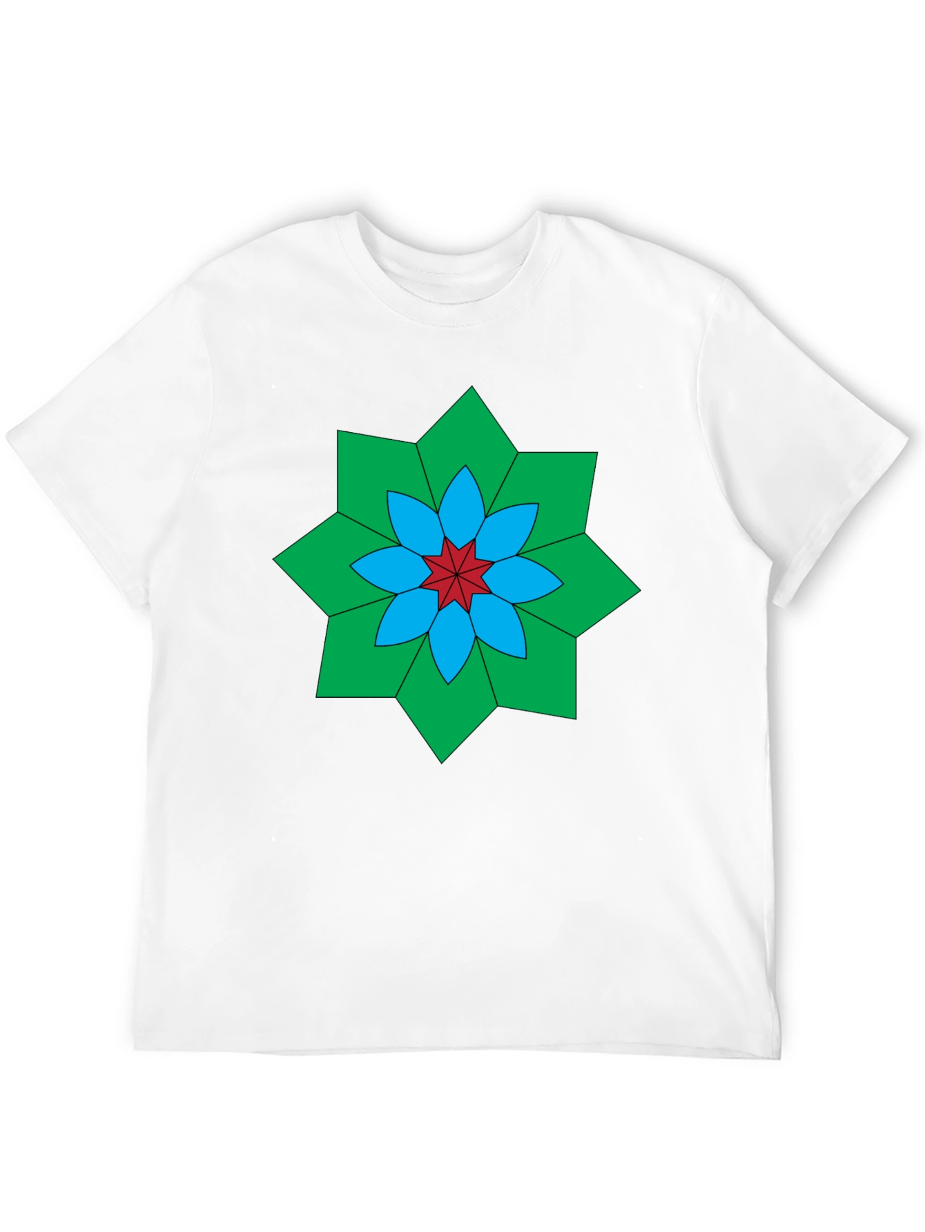 Geometric Floral Black T-Shirt