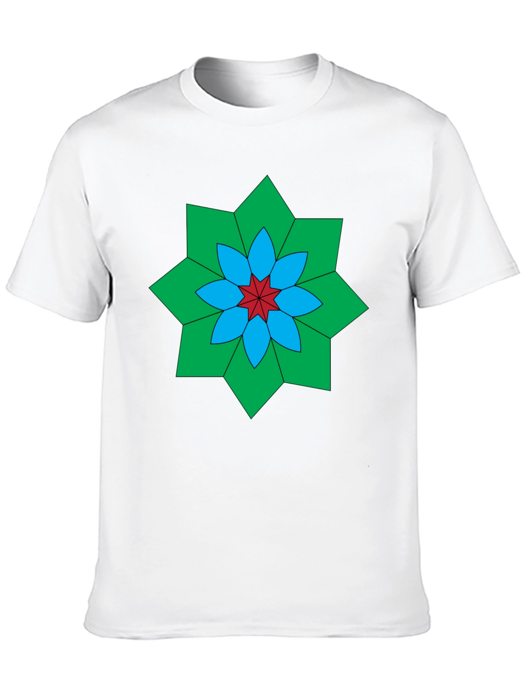 Geometric Floral Black T-Shirt