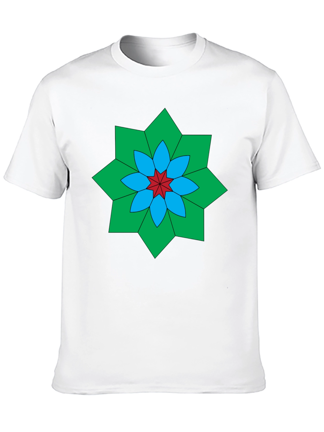 Geometric Floral Black T-Shirt