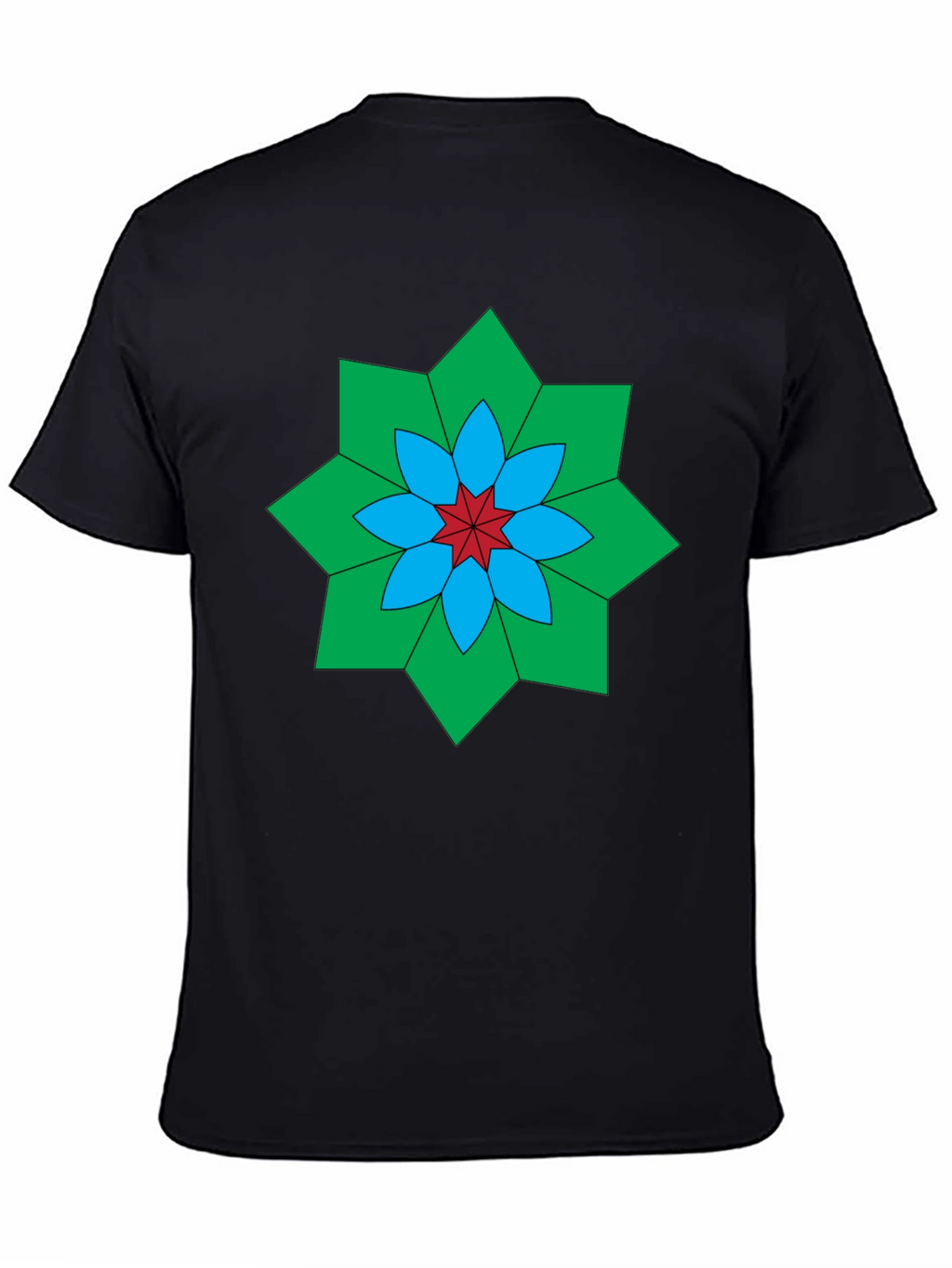 Geometric Floral Black T-Shirt