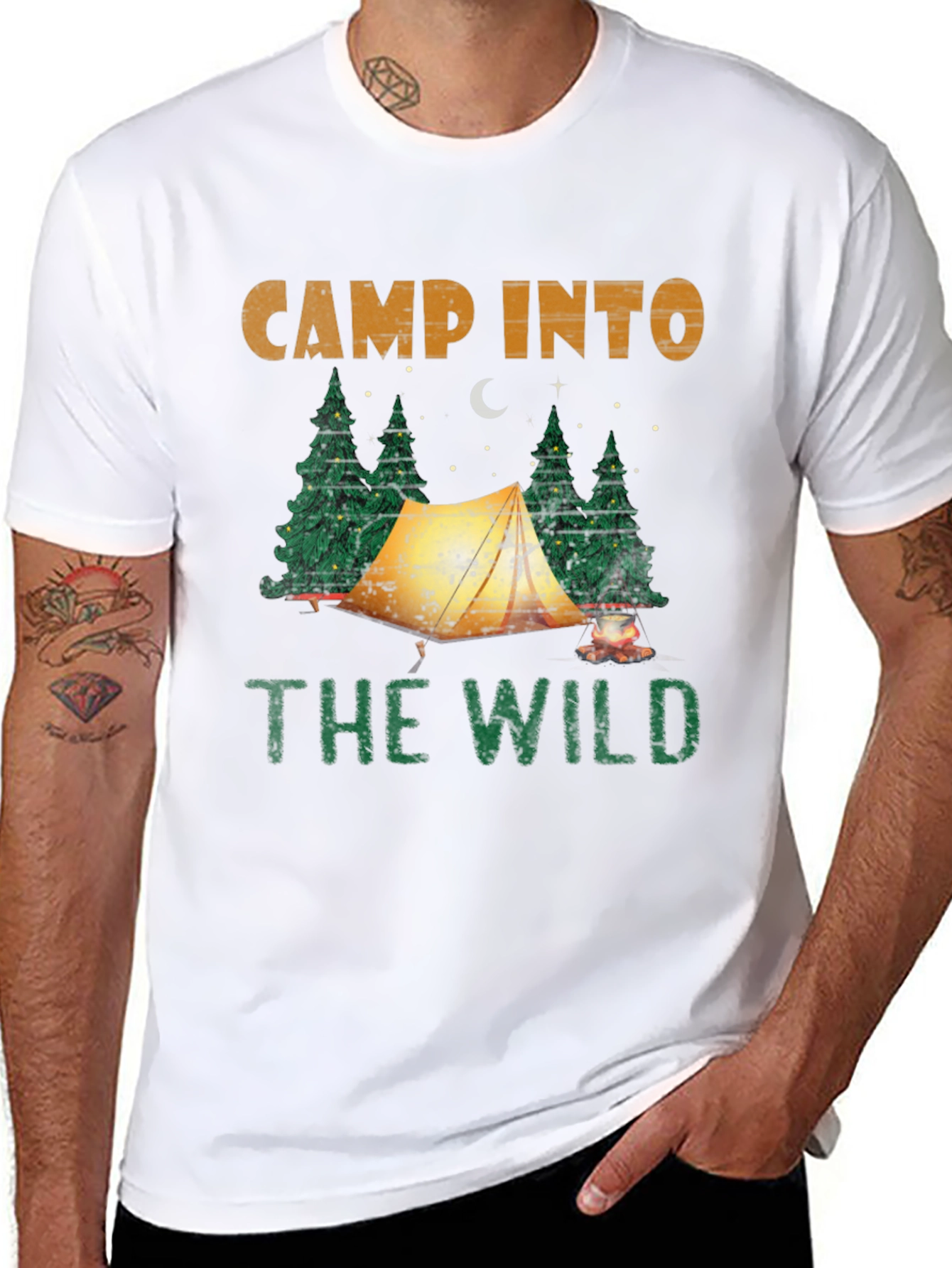Camp Into The Wild Black Graphic T-Shirt